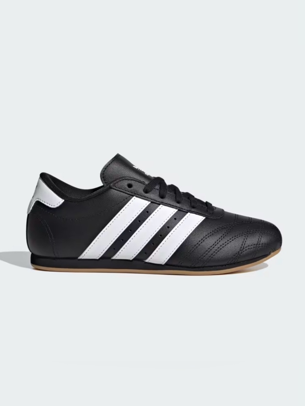 adidas Black Leather Sneakers with White 3-Stripes